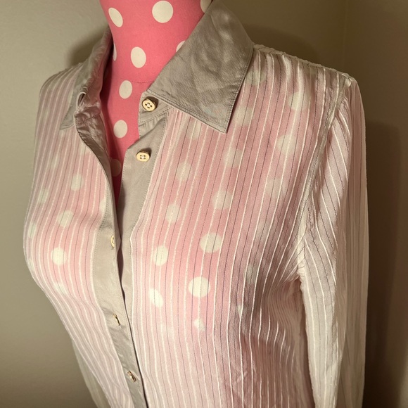 Tory Burch Misty Silk Blouse Ivory Combo Size 0 XS - Picture 14 of 15